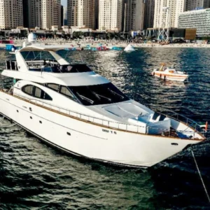 82 FT Paradise Jacuzzi wedding yacht cruising in Dubai Marina