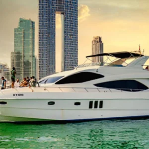 70 ft Majesty group yacht cruising in Dubai