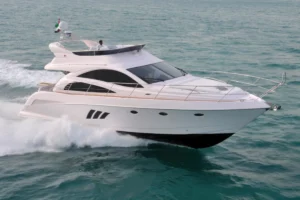 55 ft Integrity yacht cruising in Dubai waters