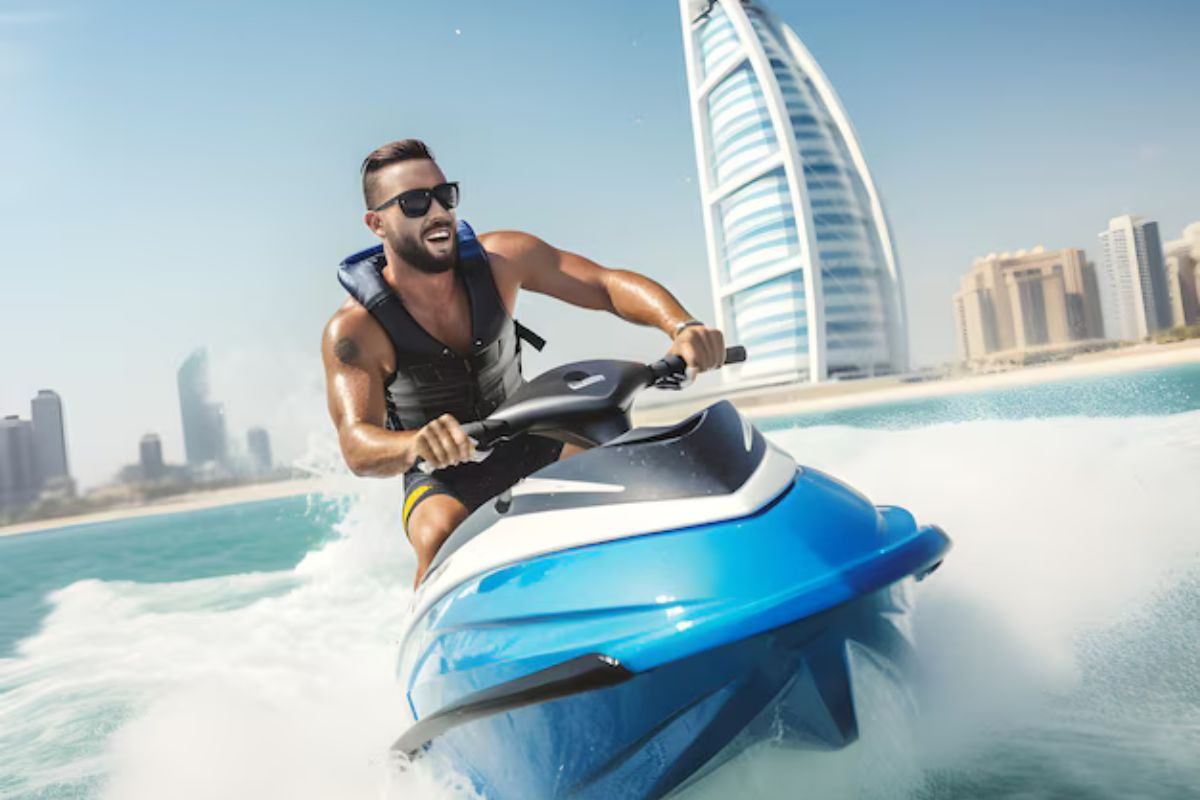 Abu Dhabi jet ski experience with life jackets and professional guidance