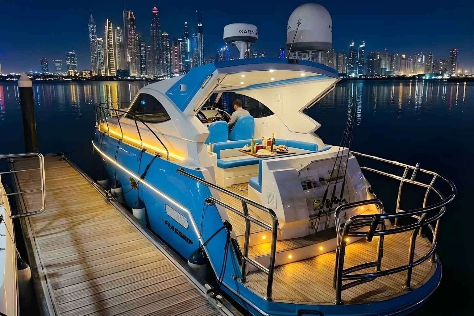 Deep sea fishing Abu Dhabi on private fishing yacht offshore
