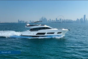 Luxury Deck View of Ferretti 670 at Yas Marina Circuit