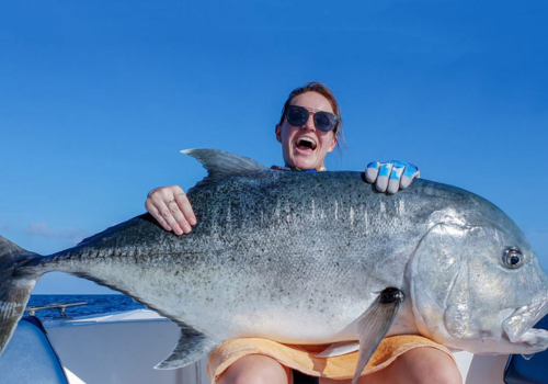 Trevally fish caught offshore Abu Dhabi