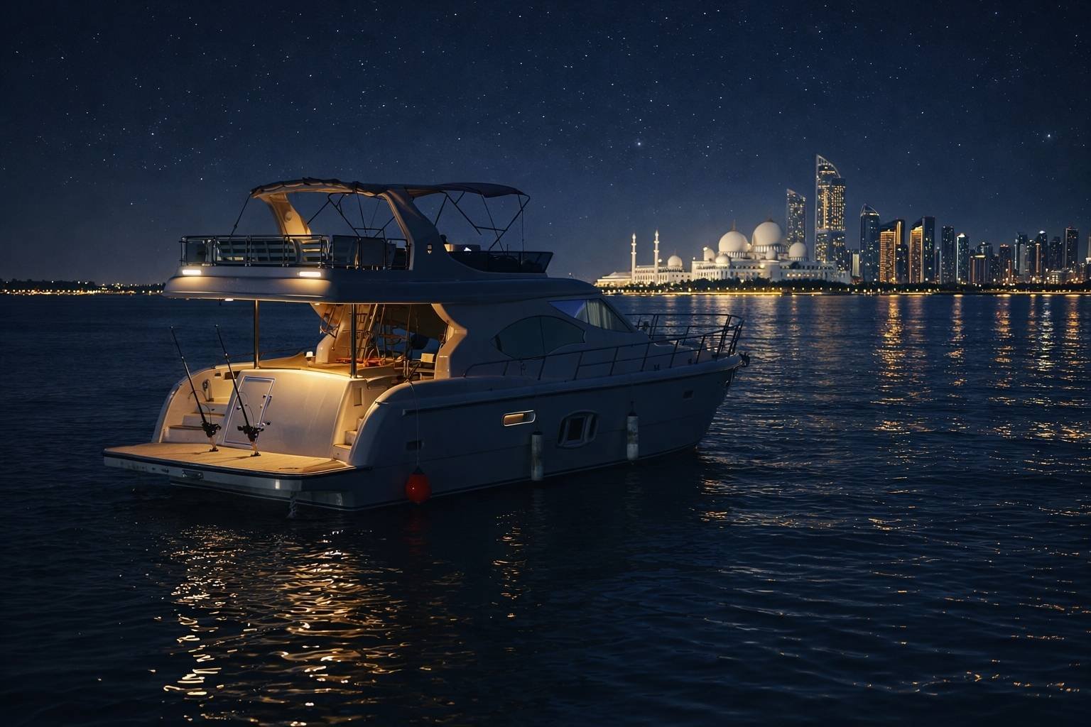 Private fishing trip Abu Dhabi on Big Panda sport fishing yacht offshore