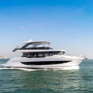 63 FT Amie & Axle luxury yacht cruising in Dubai waters