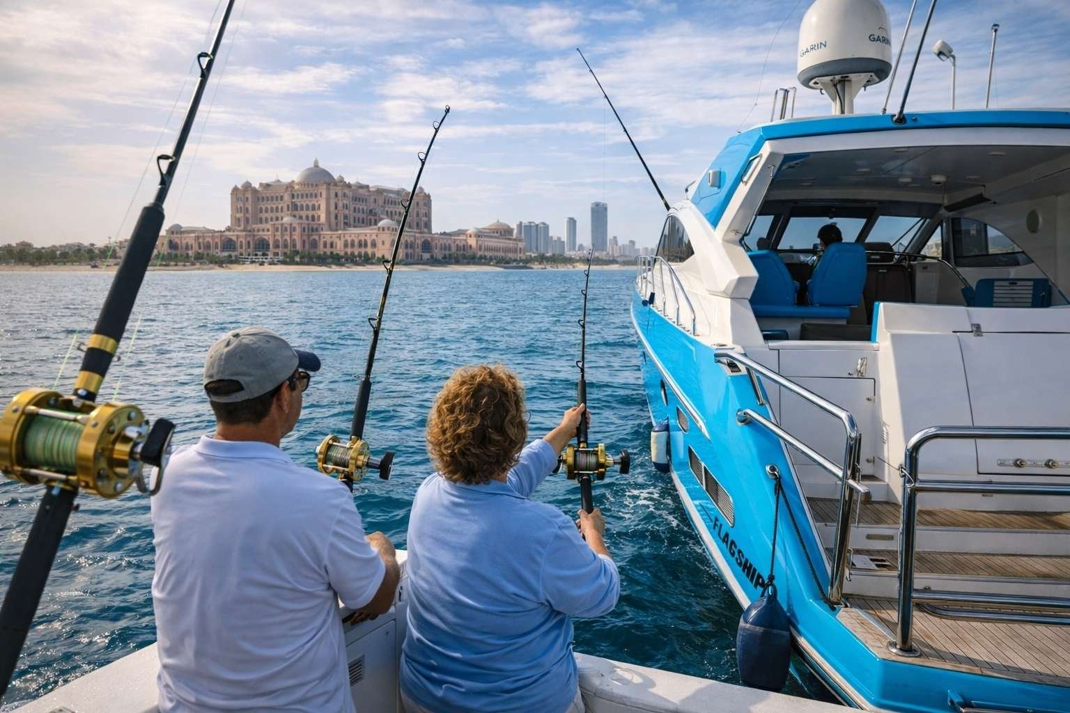 Private fishing trip Abu Dhabi on a luxury yacht with professional crew