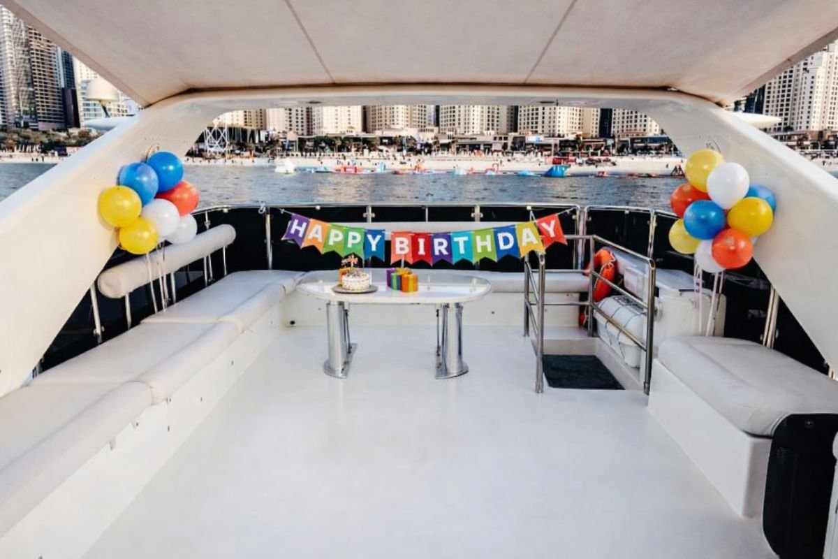 Dubai skyline view during a birthday yacht cruise