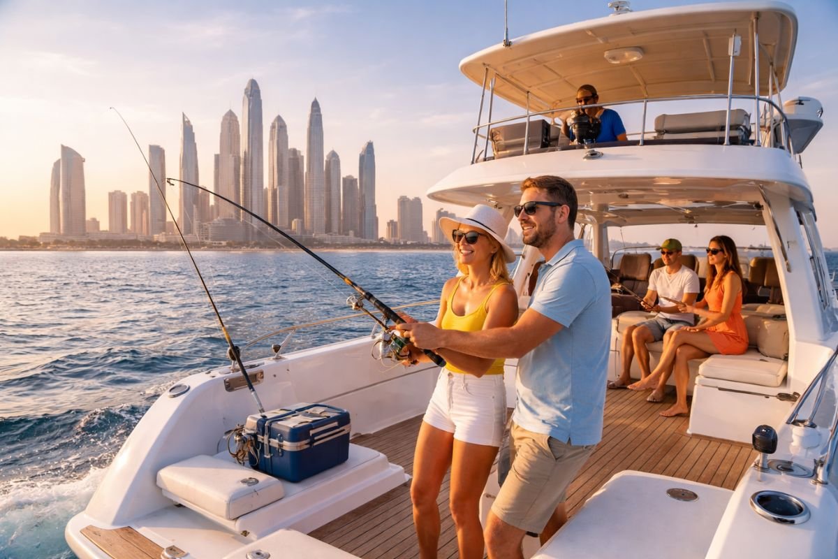 Deep sea fishing trip Dubai on a private luxury yacht