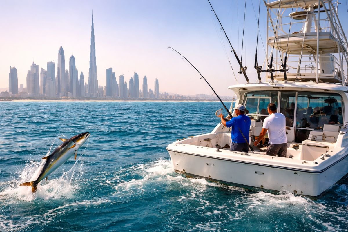 Deep sea fishing Dubai on a private fishing yacht