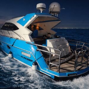 Outdoor seating and premium deck view on the Panda 1 private yacht